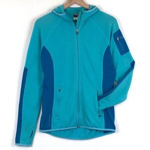 ICEBREAKER Merino GT Hoodie Women's Sz M Turquoise Blue Full Zip Jacket *Read